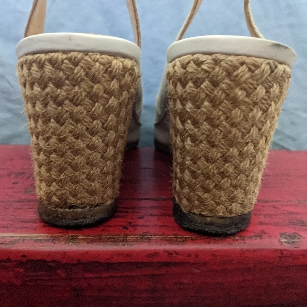 MARC by Marc Jacobs Monogram Fabric Wedge 40 Woven Jute espadrille Slingback